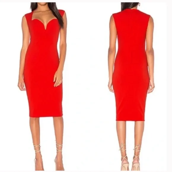 Nookie Madonna Midi Dress in Cherry - Picture 3 of 4